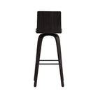 Armen Living - Vienna Tabouret de Bar Pivotant de 76 cm de Hauteur en Finition Bois Noir avec Similicuir Gris-50,8 cm L x 43,2 cm l x 99,1 cm H