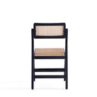 Manhattan Comfort Pullman 18.11" Industry Chic Dining Folding Chair - Black and Natural Cane - Set of 4-20.87" L x 23" W x 32.67" H