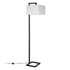 Hudson&Canal Greyson 68" Tall Floor Lamp with Fabric Shade - Blackened Bronze/White-Rated for one 100W incandescent bulb - 9W LED bulb, 23W fluorescent (CFL) bulb, or 9W self-ballasted LED bulb, E26-base bulb, Bulb not included