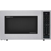 Sharp - ondes à convection de 1,5 pi³, 900 W, en acier inoxydable - noir-Four à micro-ondes à convection Sharp de 1,5 pi³ et 900 watts
