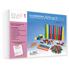 Dowling Magnets - Kit d'attractions en classe Niveau 1-Ce kit pour la classe contient : 5 crayons, 5 aimants boutons, 10 aimants disques, 10 baguettes magnétiques, 15 aimants annulaires, 50 billes aimantées, 100 trombones colorés, 200 jetons de comptage magnétiques, barre magnétique de démonstration, guide d'activités pour l'enseignant