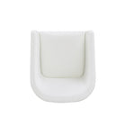 Manhattan Comfort Anna Round 23.23" Modern Faux Leather Upholstered Dining Armchair - Cream-25.98" L x 22" W x 32.68" H