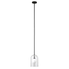 Hudson&Canal - Suspension double couche Sondre de 20 cm de large avec abat-jour en verre - Bronze noirci/lait blanc/transparent-Conçu pour une ampoule à incandescence de 60 W - ampoule LED de 9 W, ampoule fluorescente (CFL) de 13 W ou ampoule LED à ballast automatique de 9 W, ampoule à culot E26, ampoule non incluse