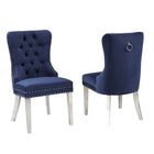 Brassex Darwin Accent Chair - Set of 2 - Navy-Includes: 2 dining chairs