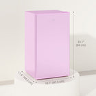 HOMCOM Mini Fridge with Freezer and Reversible Door - Pink-Features 2 adjustable shelves, a crisper drawer, and door racks