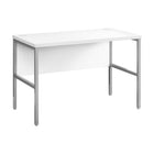 Monarch Specialties 48" L Computer Desk - White Laminate - Silver Metal-Stylish and contemporary 48"L computer desk with a white laminate top and silver metal legs, perfect for a trendy home office and professional spaces