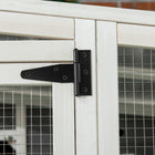 PawHut 66.5"L Outdoor Wooden Catio Walk-in Cat House with Jump Platforms - White-7 jump platforms, a resting box for playing and lounging 
