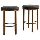 Modway - Fable Tissu Boucle Tabourets de comptoir - Charbon de bois en noyer - Ensemble de 2-Tabourets de comptoir de 26 pouces - Ensemble de 2