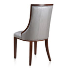 Manhattan Comfort - Lot de 2 chaises de salle à manger traditionnelles Fifth Avenue 18,5 po en similicuir argenté et noyer-Livré chez vous entièrement assemblé Aucun assemblage requis