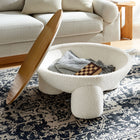 Modway Tridome Round Boucle Upholstered Storage Coffee Table - Natural Ivory-Round Wood Tabletop