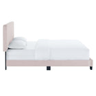 Modway Celine Channel Tufted Performance Velvet Full Platform Bed - Pink-Performance Velvet Upholstery