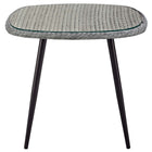 Modway Endeavor 36" Outdoor Patio Wicker Rattan Dining Table - Grey-Powder-Coated Aluminum Frame