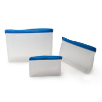 Sully PEVA Snack And Storage Bags 3-Set - Blue-Set of 3