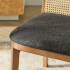 Modway Monarch Wood and Rattan Dining Side Chair - Honey/Natural/Grey-Non-Marking Floor Glides