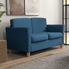 HOMCOM 56" Loveseat Sofa with Wooden Legs - Blue-Includes two back and two seat cushions for enhanced comfort