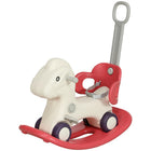 Qaba - Cheval à bascule 4 en 1, poussette, voiture glissante avec planche d'équilibre - rouge-Conception 4 en 1 s'adapte en cheval à bascule, voiture à pousser 