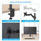 ShoppingAll Single Monitor Mount Stand with Adjustable Arm for 13"-32" Monitor - Black-10