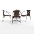 Flash Furniture – Table ronde de 23,5 po en aluminium avec 4 sièges en rotin, intérieur/extérieur (TLH24RD020CHR4)-Garantie de 2 ans sur les pièces seulement