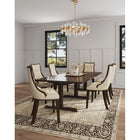 Manhattan Comfort Fifth Avenue 18.5" Traditional Faux Leather Upholstered Dining Chair - Cream and Walnut - Set of 2-Frame Made of Solid Beech Wood with Rich Walnut Finish