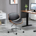 Vinsetto Low Back Armless Office Task Chair with Curved Seat - Black-Armless design saves space when not in use