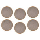 Maxwell & Williams Table Accents Placemat Round - 38 cm - Grey Natural - 6 Pack-Wipe with Wet Cloth