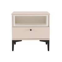 Manhattan Comfort Amara 19.7" Modern Nightstand - Pale Rose/White-Modern Nightstand for Bedroom and Living Room Use
