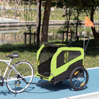 Aosom - Remorque-vélo 2-en-1 pour chien, poussette pour animaux avec attelage pour grands chiens, vert-Housse en plastique déroulante pour la protection contre les intempéries 