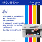 Brother - MFC-J6560DW Imprimante tout-en-un à jet d’encre couleur sans fil INKvestment avec impression au format 11 po x 17 po et écran tactile couleur de 2,7 po-Options de connexion adaptées à vos besoins. Plusieurs utilisateurs peuvent se connecter à votre imprimante via votre réseau sans fil,(2) ou vous pouvez établir une connexion directe par Ethernet ou USB