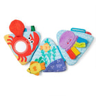 Melissa & Doug Ocean Tummy Time Triangle-Ocean-themed graphics and friendly sea creature characters keep interest high; simple black and white graphics and patterns on one side provide important visual stimulation during the early months and full-color scenes on the other side are great for months 3-6