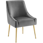 Modway Discern Pleated Back Upholstered Performance Velvet Dining Chair - Grey - 2 Pack-Durable Stain-Resistant Fabric