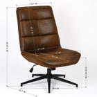 Homy Casa - Chaise de bureau ergonomique avec tissu en daim - Marron-Parfait pour de longues heures de travail ou d'étude avec une assise sécurisée et antidérapante