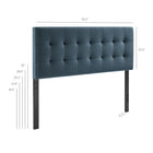 Modway Lily Stain-Resistant Performance Velvet King Size Headboard - Cadet Blue-King Size Headboard
