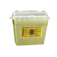5-Quart Sharps Container Yellow - 5 Pack (175040)-Rotating cylinder top allows hands-free disposal