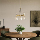 Modway Beacon 3-Light Pendant Light - Clear/Satin Brass-Ceiling Canopy With Swivel Adaptor