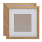 Decent Living - Cadre photo en bois massif - Teck doré - 12x12pouce - Paquet de 2-Bois massif 100 % naturel (Okan/Teck)