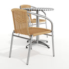 Flash Furniture – Table ronde de 23,5 po en aluminium avec 2 chaises en rotin beige, int/ext (TLH-ALUM-24RD-020BGECHR2-GG)-Assemblage nécessaire