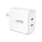AXS 65W PROCharge Dual Port PD Compact GRS Wall Charger - White-High Power Efficiency: Smart charge chip adjusts power output based on device requirements