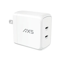 AXS 65W PROCharge Dual Port PD Compact GRS Wall Charger - White-High Power Efficiency: Smart charge chip adjusts power output based on device requirements