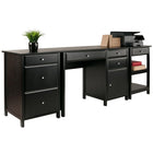 Winsome Wood Delta 3-Piece Home Office Set, Black (22387)-Entire set provides an overall table top space of 88"W x 20.2"D.