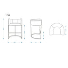 Manhattan Comfort - Cosmopolitan tabouret de comptoir moderne du milieu du siècle de 23,7" en similicuir rembourré - galet et noir - lot de 2-Coussin de siège intégré recouvert de similicuir avec rembourrage rempli de mousse haute densité