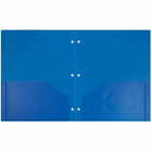 JAM Paper Heavy Duty Plastic 3 Hole Punch Two-Pocket School Folders - Blue - 6 Pack-Size: 9.5 x 11.625 inches | Easily fits 8.5" x 11" documents