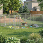PawHut Dog Outdoor Walk-in Kennel/Puppy Exercise Pen-Heavy-duty galvanized steel withstands rain, wind, and humidity
