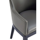 Manhattan Comfort - Fauteuil de salle à manger moderne Gansevoort 57 cm, revêtement en similicuir, gris galet-10