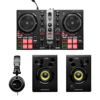 Hercules DJLearning Kit MK2 All-in-One Kit-The perfect all-in-one kit to learn how to DJ. includes the DJcontrol inpulse 200 mk2, DJmonitor 32 monitoring speakers, hdp DJ45 headphones, two choices of mixing software, and access to a full library of music tracks and learn-to-DJ lessons