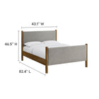 Modway Maven Full Size Fabric Upholstered Platform Bed - Wheat Walnut-8