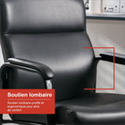 Staples - Fauteuil d'invité en cuir contrecollé, noir-S'utilise sur les tapis et les surfaces souples