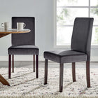 Modway Prosper Upholstered Velvet Dining Side Chair - Grey - 2 Pack-Durable Stain-Resistant Fabric