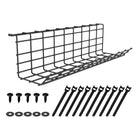 ShoppingAll Under Desk Cable Management Organizer Sturdy Metal Cable Tray - Black - 4 Pack-SIMPLE INSTALLATION: The Cable Management Tray can be installed on any kind of solid wood, particle board, fibreboard(MDF). It can also be installed on the wall and use it as a cable management wall unit. Works great even with desks with very little overhang.