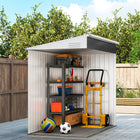 Outsunny - Abri de jardin en acier 4 pi x 6 pi avec porte verrouillable et 2 aérations pour l’arrière-cour-2 fentes de ventilation maintiennent l'intérieur sec et frais  
