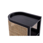 Manhattan Comfort Versailles 11.81" Industry Chic End Table 2-Piece Set - Black/Natural Cane-30 Day Limited Manufacturer's Warranty